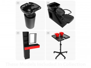 Hairdresser shop items 3D-Modell