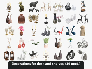 Decora&ccedil;&otilde;es para mesa e prateleiras Modelo 3D