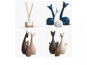 Decorations for desk and shelves 3D Model