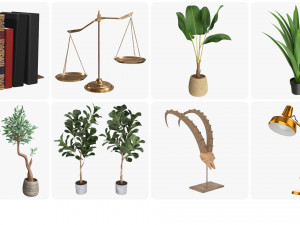 Office interior decorations 3Dモデル