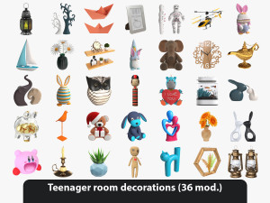 Teenager room decorations Modèle 3D