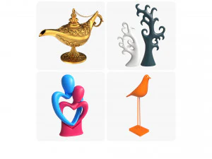 Teenager room decorations 3D Model