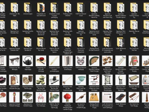 Japanese table items 3D Model