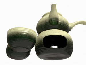 Japanese table items 3D Model