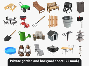 Private garden and backyard space 3D Model