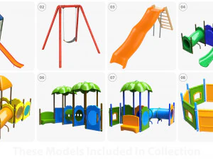 Small playground objects 3D Model