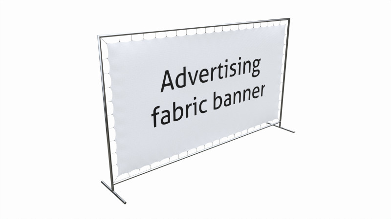 Advertising press wall with fabric banner Modèle 3D .c4d .max .obj .3ds .fbx .stl .blend 