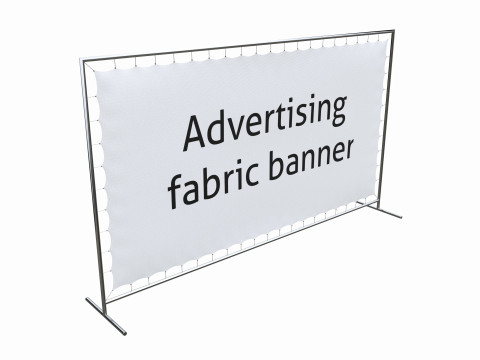 Advertising press wall with fabric banner Modelo 3D