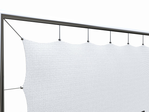 Advertising press wall with fabric banner Modèle 3D
