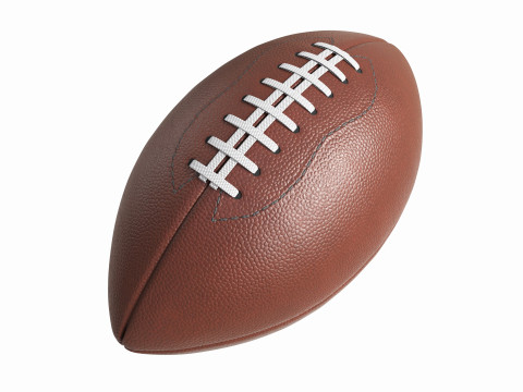 American Football Leather Ball 3D Model