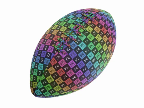 Bola de couro de futebol americano Modelo 3D