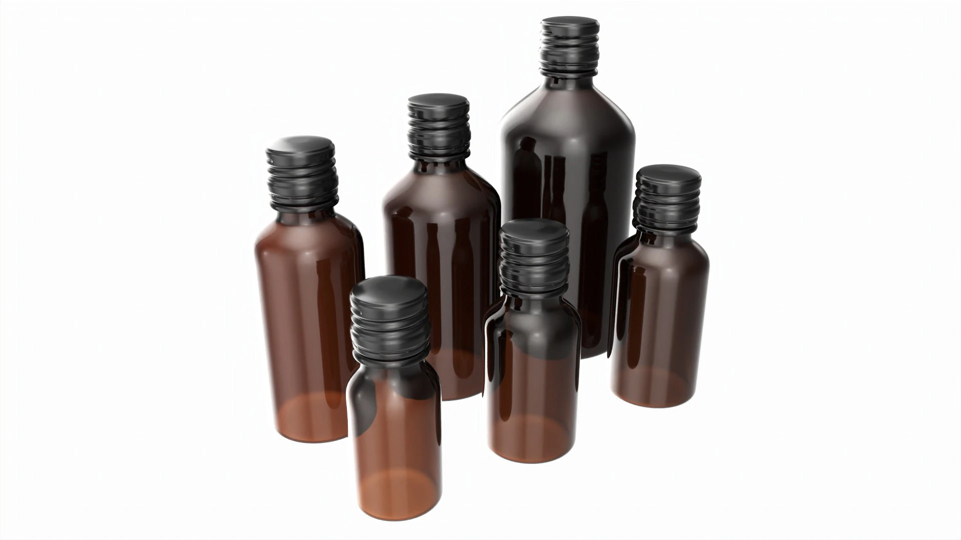 Bottles 6 Set Vitamin and Sport Nutrition 3D Model .c4d .max .obj .3ds .fbx .stl .blend 