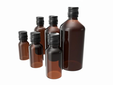 Bottles 6 Set Vitamin and Sport Nutrition 3D Model