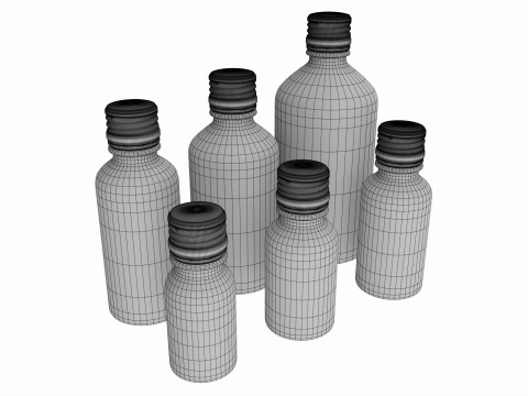 Bottles 6 Set Vitamin and Sport Nutrition 3D 모델