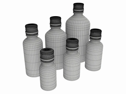 Bottles 6 Set Vitamin and Sport Nutrition 3D Model