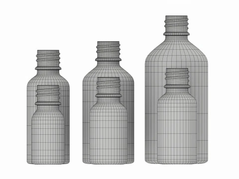 Bottles 6 Set Vitamin and Sport Nutrition 3D Model