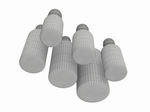 Bottles 6 Set Vitamin and Sport Nutrition 3D 모델
