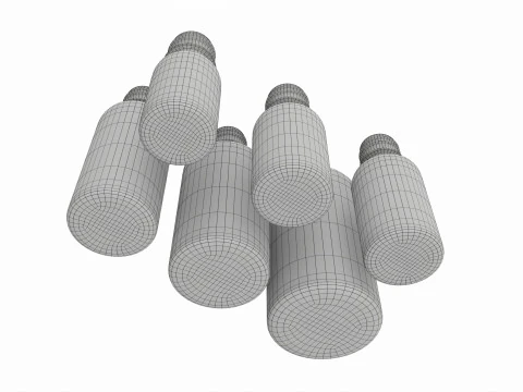 Bottles 6 Set Vitamin and Sport Nutrition 3D Model
