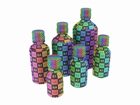 Bottles 6 Set Vitamin and Sport Nutrition 3D Model