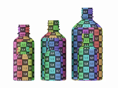 Bottles 6 Set Vitamin and Sport Nutrition 3D Model