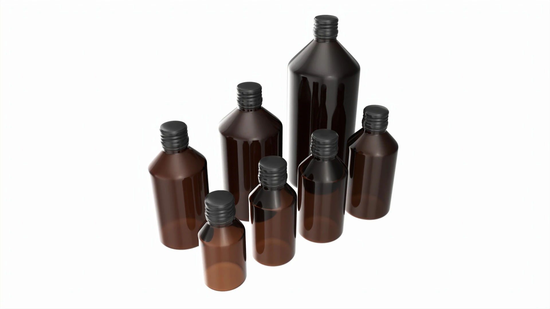 Bottles 7 Set Vitamin and Sport Nutrition 3D Model .c4d .max .obj .3ds .fbx .stl .blend 