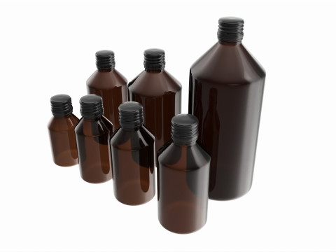 Bottles 7 Set Vitamin and Sport Nutrition Modelo 3D