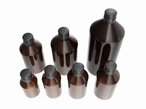 Bottles 7 Set Vitamin and Sport Nutrition Modelo 3D