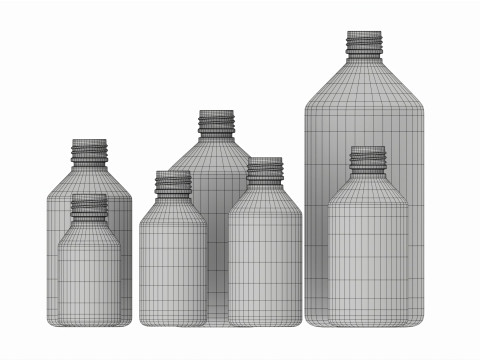 Bottles 7 Set Vitamin and Sport Nutrition Modelo 3D