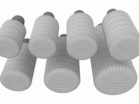 Bottles 7 Set Vitamin and Sport Nutrition 3D Model