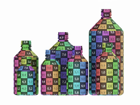 Bottles 7 Set Vitamin and Sport Nutrition 3D Model