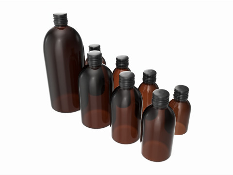 Bottles 8 Set Vitamin and Sport Nutrition Modèle 3D