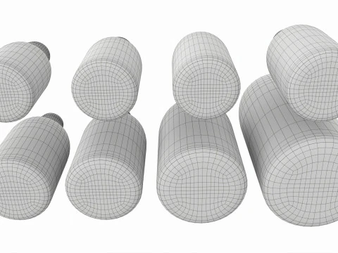 Пляшки 8 Комплект вітамінів і спортивне харчування 3D Модель