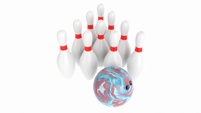Bowling ball and pin set 3D Model .c4d .max .obj .3ds .fbx .stl .blend 