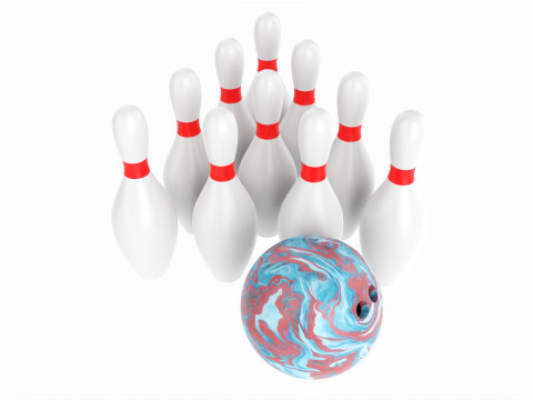 Bowling ball and pin set 3D Model