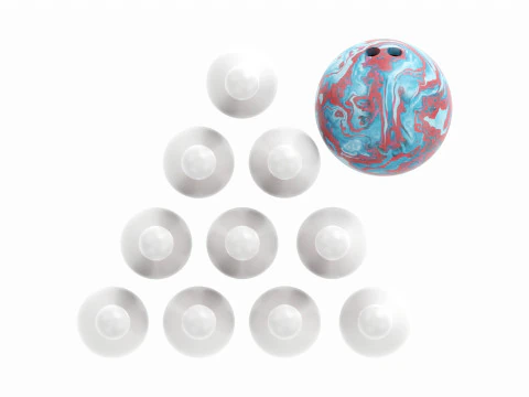 Bowling ball and pin set 3D Model