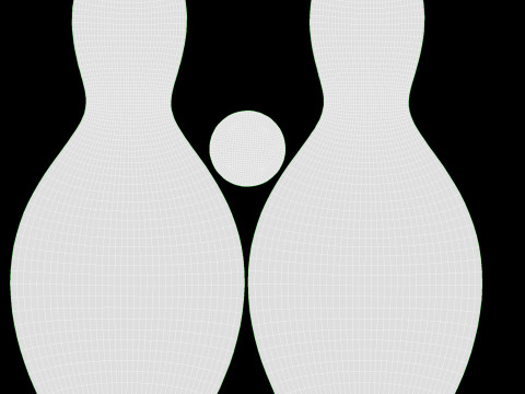 Bowling ball and pin set 3D Model