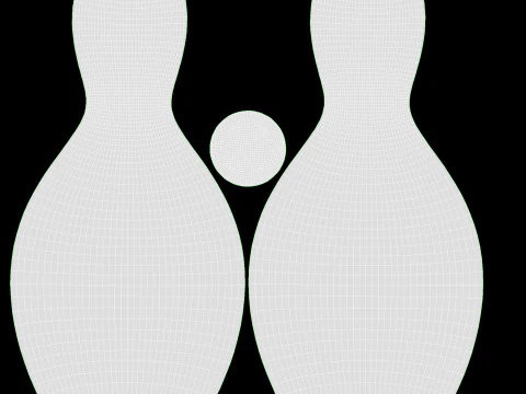 Bowling ball and pin set 3D Model