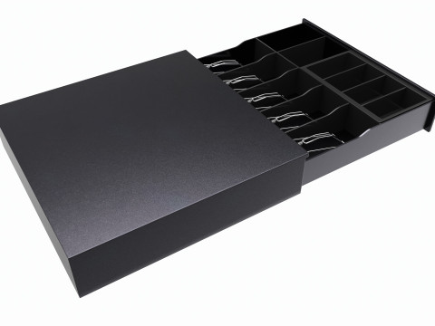 Cash Register Drawer for POS System open Modelo 3D