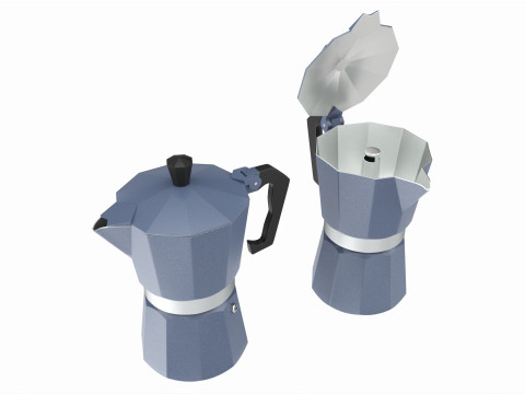 Classic stovetop espresso coffee maker 3D मॉडल