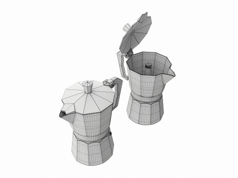 Classic stovetop espresso coffee maker 3D 모델