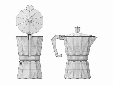 Classic stovetop espresso coffee maker 3D 모델