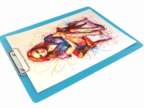 Clipboard writing pad A4 3D Model