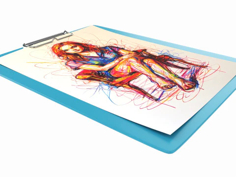 Clipboard writing pad A4 3D Model
