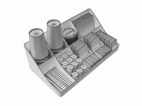 Coffee and tea station organizer large 3D Model