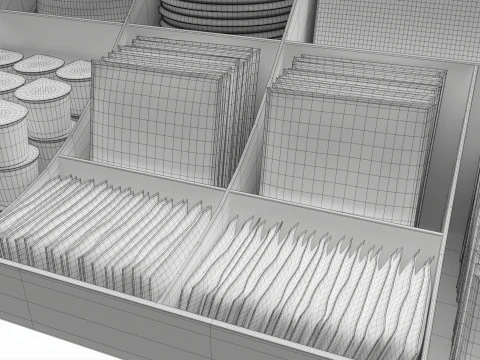Coffee and tea station organizer large 3D Model