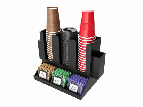 Coffee bar organizer cup sugar milk caddy 3D 模型
