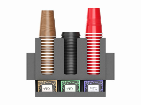 Coffee bar organizer cup sugar milk caddy 3D 模型
