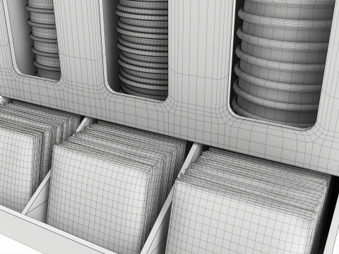 Coffee bar organizer cup sugar milk caddy 3D 模型