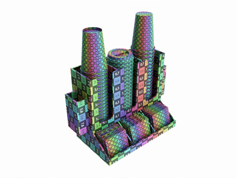 Coffee bar organizer cup sugar milk caddy 3D 模型