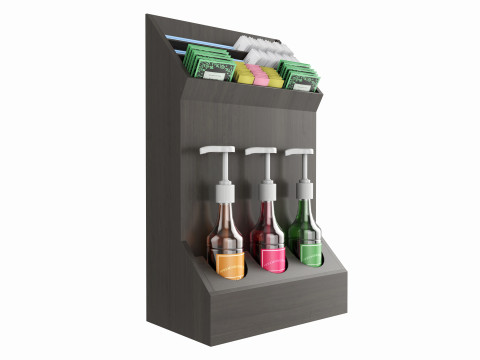 Coffee bar organizer holder for sugar syrups tea 3D मॉडल
